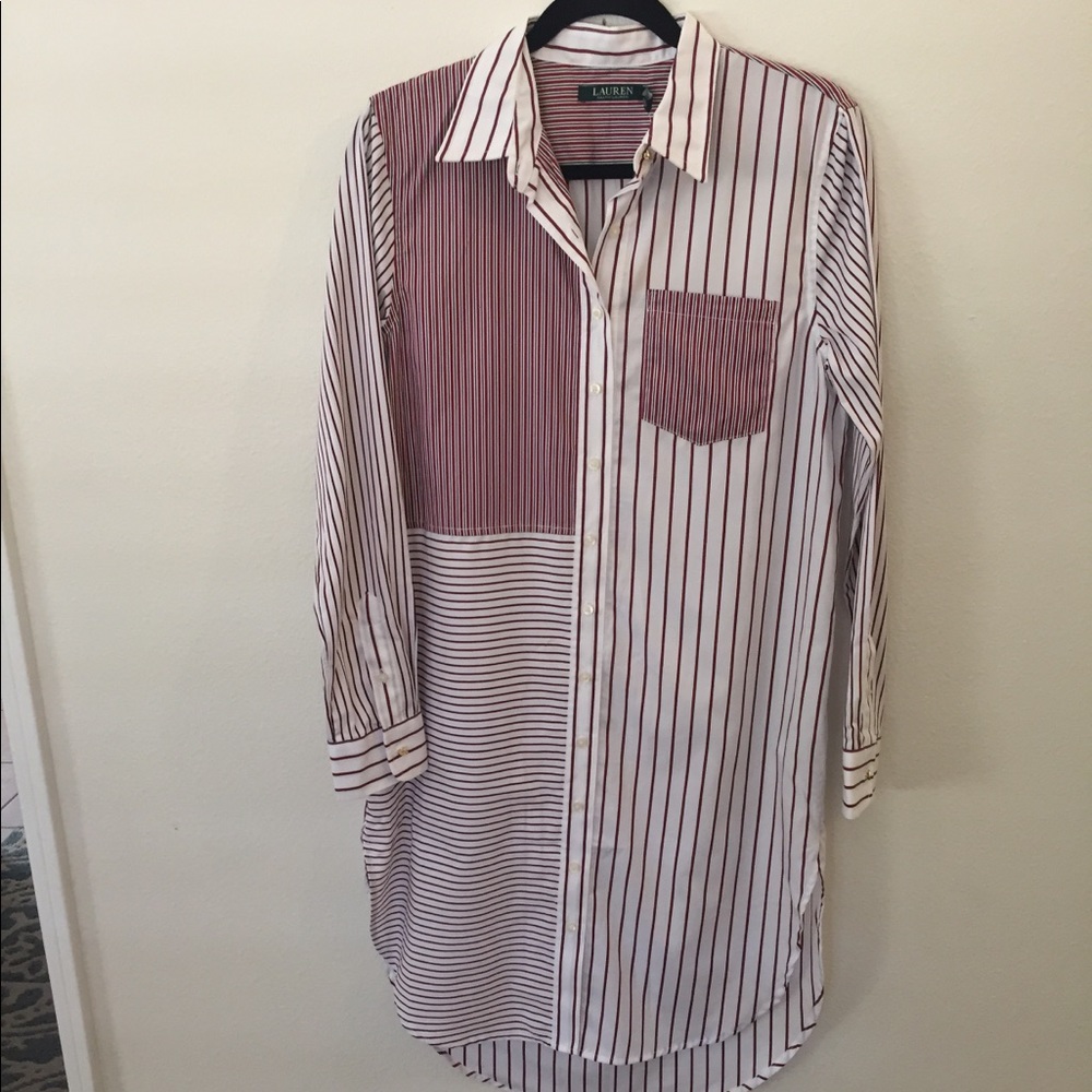 🆕LAUREN RALPH LAUREN STRIPED SHIRTDRESS🆕 - Picture 2 of 8